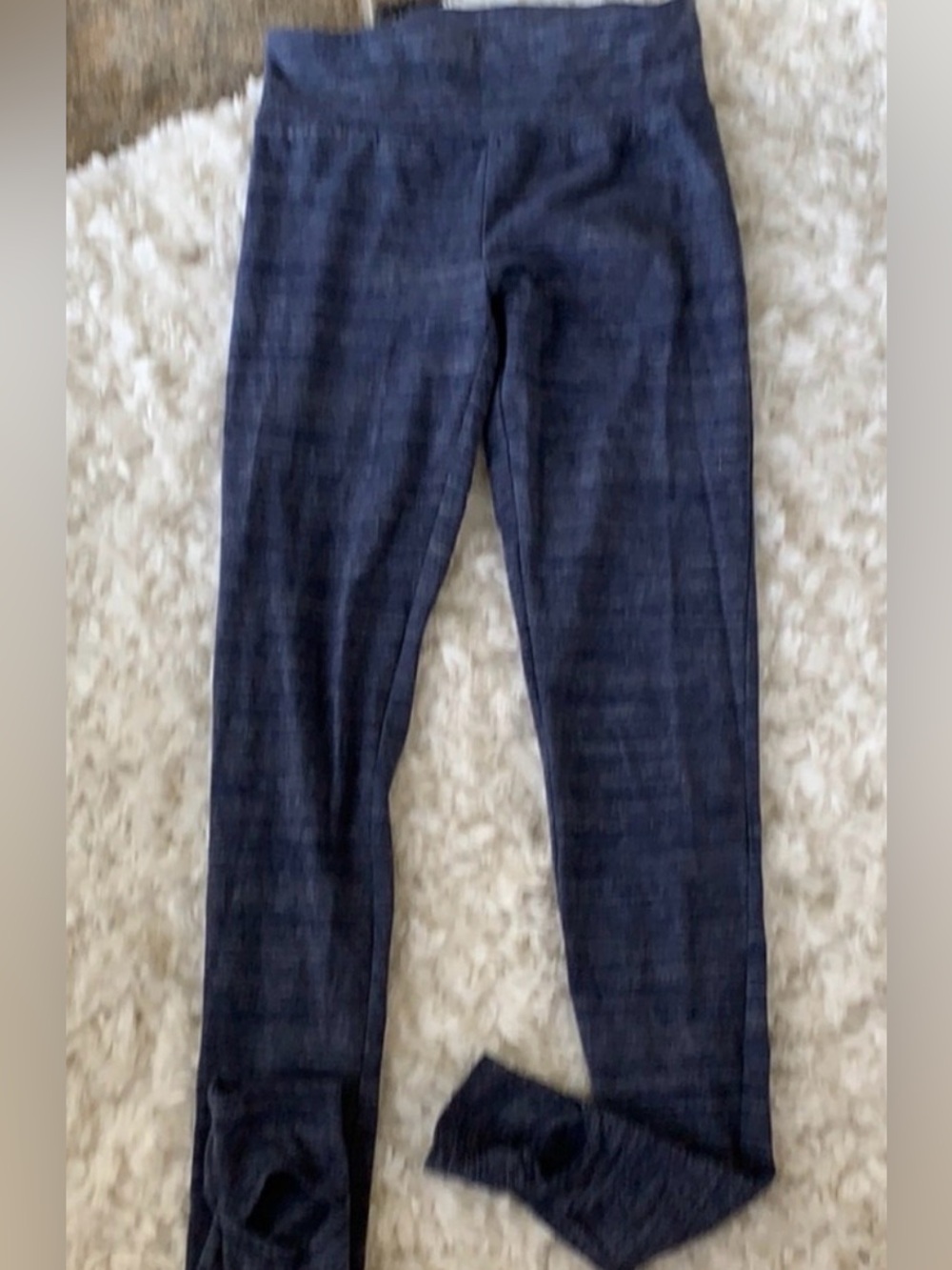 Live Love Dream Space Dye Heathered Blue Knit Leggings Yoga Pants Small S 🧘‍♀️